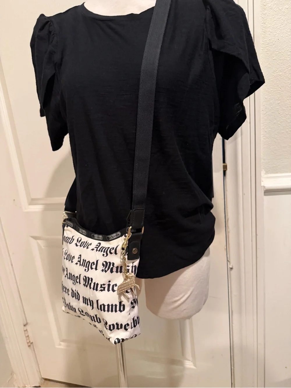 LeSportsac Black-and-Red Gwen Stefani Labeled Bag